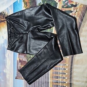 JLC New York High Waist Black Leather Pants Size 6